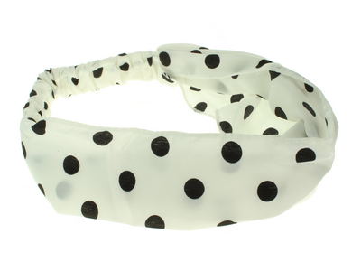 Spotted Monochrome Elasticated Headwrap