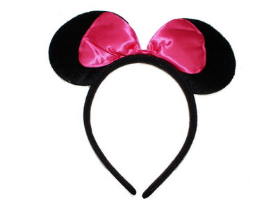 Pink Bow Mouse Ears Head Band