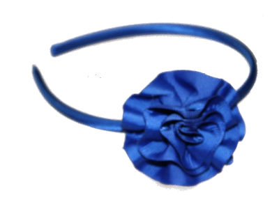 Royal Blue Ribbon Ruffle Flower Headband