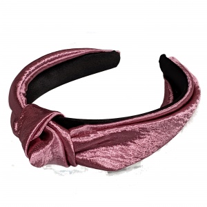 Pink Crushed Satin Knot Headband Hair Band