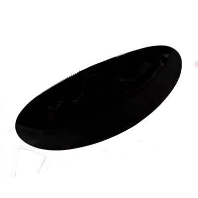 Curved Wide Black Oval Barrette Hair Clip