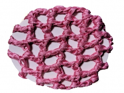 Small Candy Pink Ribbon Bun Net