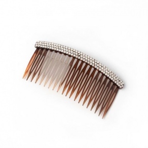 Tort Brown Crystal Topped Side Hair Comb