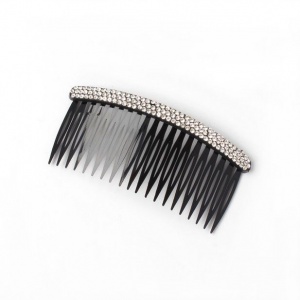 Black Crystal Topped Side Hair Comb