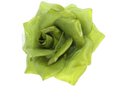 Green Rose Flower Hair Clip