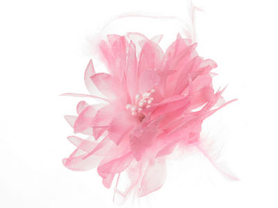 Small Pink Glitter Flower Hair Clip