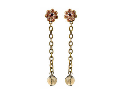 Bronze Flower Drop Earrings