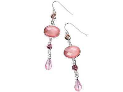 Rose Crystal Drop Earrings