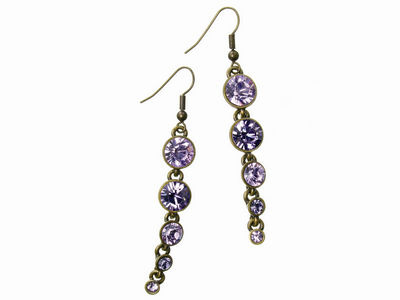 Purple Crystal Droplet Earrings