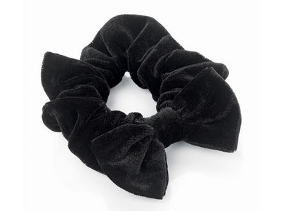 Black Velvet Bow Hair Scrunchie Bobble