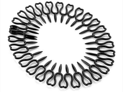 Black Tulip Heart Flexi Comb Headband