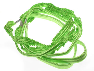 Bright Crinkle Headband Hair Elastics - Lime