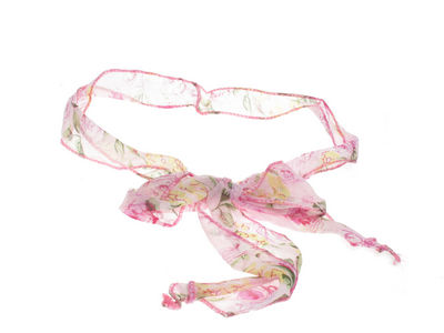 Bright Pink Floral Print Hair Tie