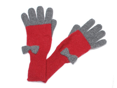 Winter Ultra Soft Bow Bella Gloves - Red