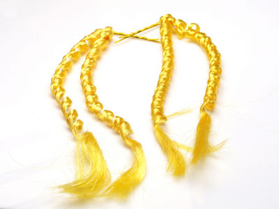 Yellow Spiral Hair Extensions