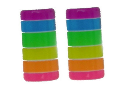 Rainbow Striped Cylinder Earrings