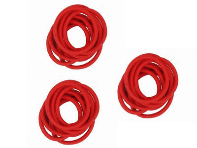 3 Packs of Red Snag-Free Elastics Hair Bobbles