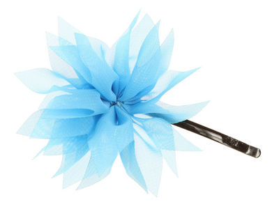 Sky Blue Organza Flower Hair Slide