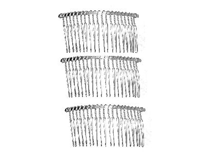3 Silver Side Hair Combs