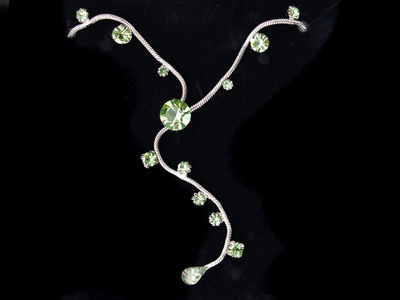 Green Crystal Drop Necklace