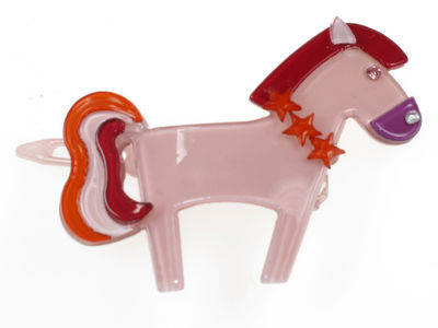 Pony Resin Hair Clip - Light Pink