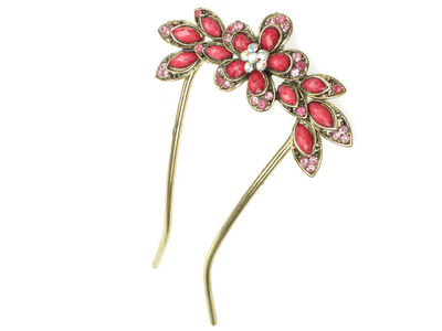 Pink Floral Chignon Pin