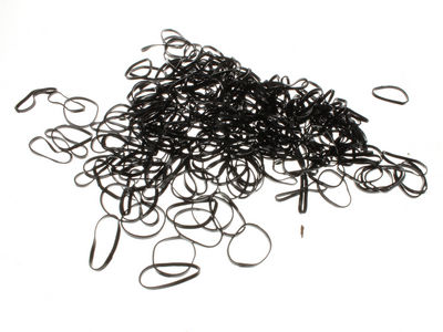 Black Polyurethane Braiding Hair Bands in Purse