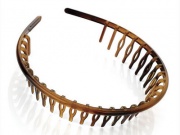 Tort Brown Narrow Headband with Comb