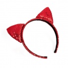 Red Sequin Cat Ears Hair Band Headband