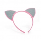 Pink Felt Glitter Cat Ears Hair Band Headband