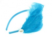 Turquoise Feather Bead Plume Fascinator