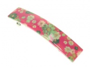 Pink Ditsy Floral French Clip Barrette