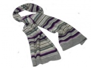 Winter Ultra Soft Striped Kelly Scarf - Grey