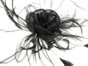 Black Feather Flower Fascinator