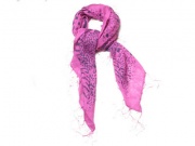 Pink Floral Animal Print Woven Fasion Scarf