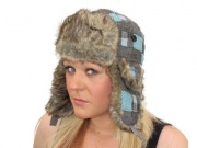 Weeton Patch Check Trapper Hat - Blue