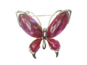 Pink Marble Butterfly Brooch