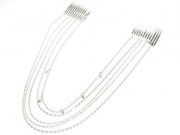 Vintage Silver Crystal Hair Chain