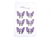 Purple Glitter Butterfly Claw Clips