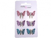 Multicolour Glitter Butterfly Claw Clips Blue