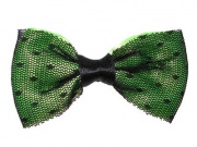 Lime Netted Bow Hair Clamp Clip