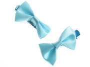 Mini Blue Satin Bow Hair Clamp Clips