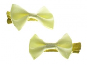 Mini Yellow Satin Bow Hair Clamp Clips