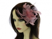 Pink Looped Bow and Feather Fascinator