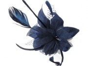 Navy Blue Spotted Fascinator