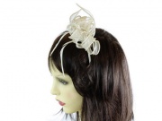 Ivory Coiled Flower Fascinator Band