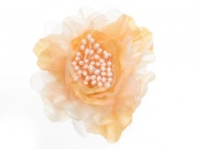 Peach Organza Flower Hair Clip/Corsage