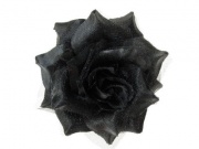 Black Rose Flower Hair Clip