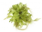 Small Green Glitter Flower Hair Clip