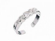 Sterling Silver Crystal Toe Ring